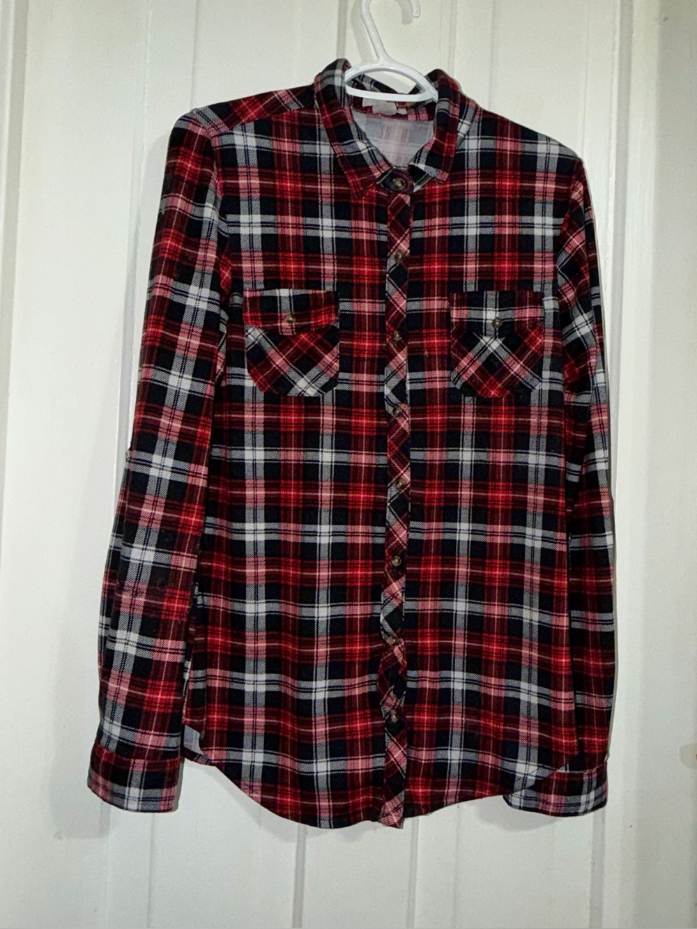 Women’s size large shirt Classic Red Plaid top Shirt